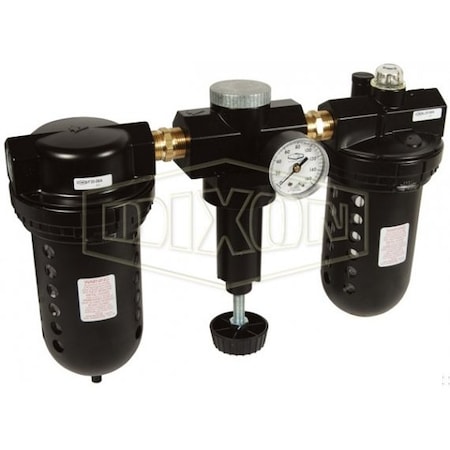 Dixon Wilkerson by Jumbo Combination Unit with Bowl Guard, 1 in NPT Port, 374 SCFM Flow Rate, Polycarbonat C31-08A